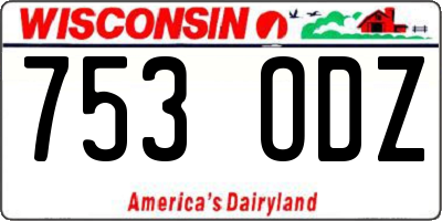 WI license plate 753ODZ