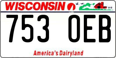 WI license plate 753OEB