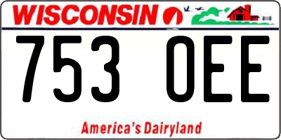 WI license plate 753OEE