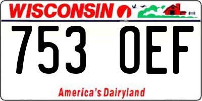 WI license plate 753OEF
