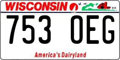WI license plate 753OEG