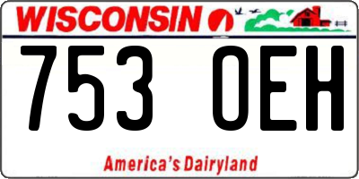 WI license plate 753OEH