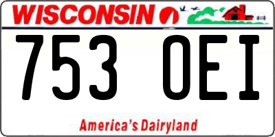 WI license plate 753OEI