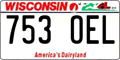 WI license plate 753OEL