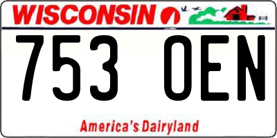 WI license plate 753OEN