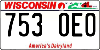 WI license plate 753OEO