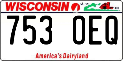WI license plate 753OEQ