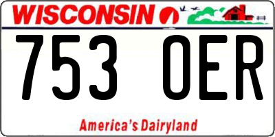 WI license plate 753OER
