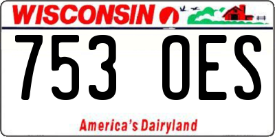 WI license plate 753OES