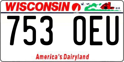 WI license plate 753OEU