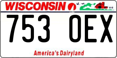 WI license plate 753OEX