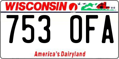 WI license plate 753OFA