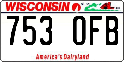 WI license plate 753OFB