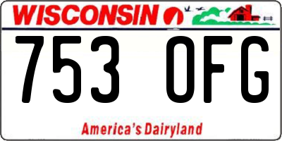 WI license plate 753OFG