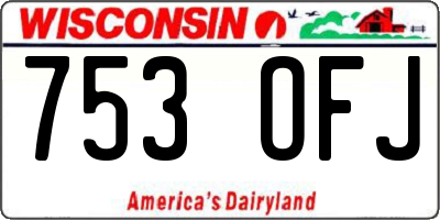 WI license plate 753OFJ