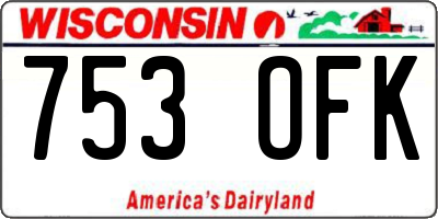 WI license plate 753OFK