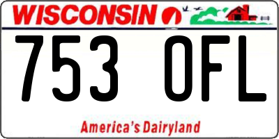 WI license plate 753OFL