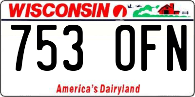 WI license plate 753OFN