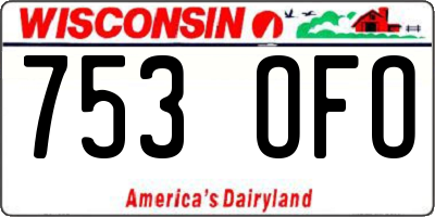 WI license plate 753OFO