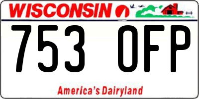 WI license plate 753OFP