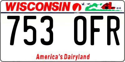 WI license plate 753OFR