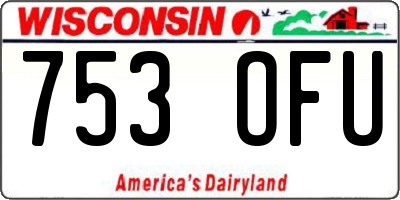 WI license plate 753OFU