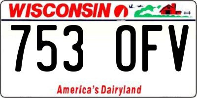 WI license plate 753OFV