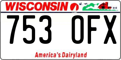 WI license plate 753OFX