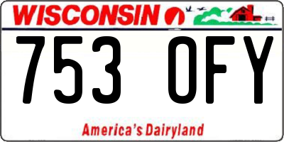 WI license plate 753OFY