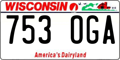 WI license plate 753OGA