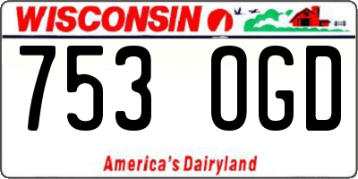 WI license plate 753OGD