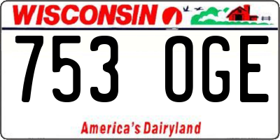 WI license plate 753OGE