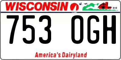 WI license plate 753OGH