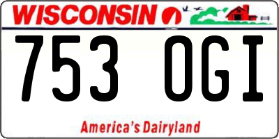 WI license plate 753OGI
