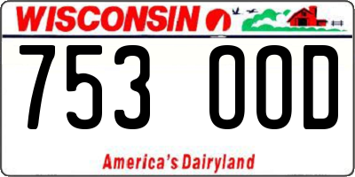 WI license plate 753OOD