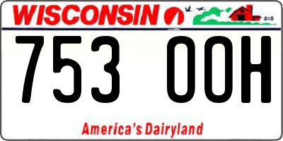 WI license plate 753OOH