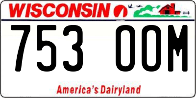WI license plate 753OOM