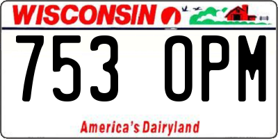 WI license plate 753OPM
