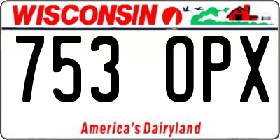 WI license plate 753OPX