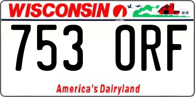 WI license plate 753ORF