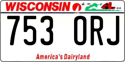 WI license plate 753ORJ