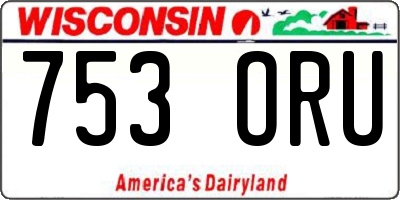 WI license plate 753ORU