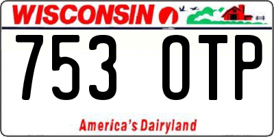 WI license plate 753OTP