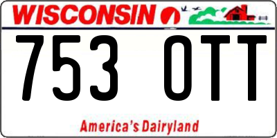 WI license plate 753OTT