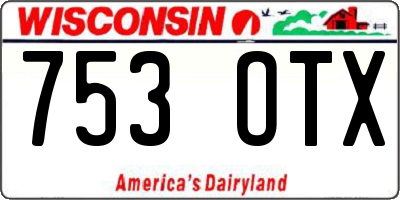 WI license plate 753OTX