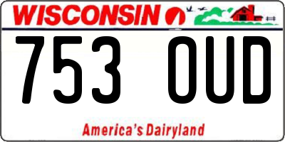 WI license plate 753OUD