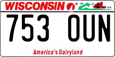 WI license plate 753OUN
