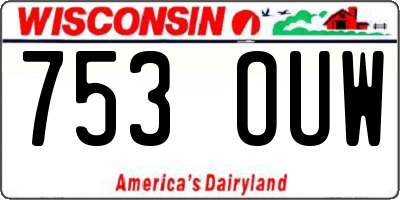 WI license plate 753OUW