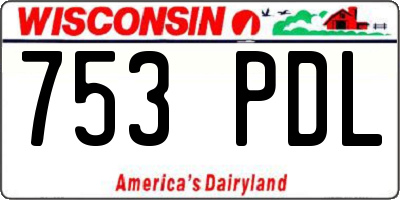 WI license plate 753PDL