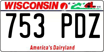 WI license plate 753PDZ